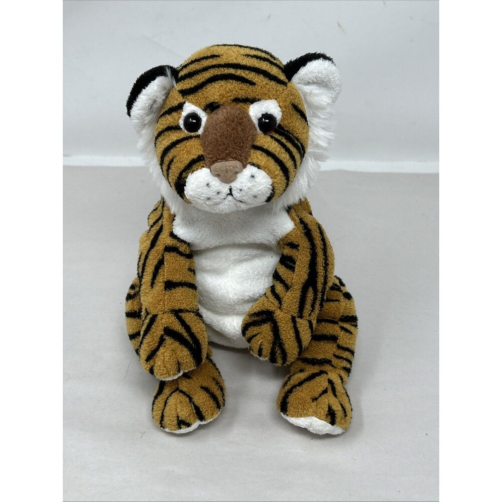 2005 Princess Soft Toys Gold Black Stripe Tiger Plush Stuffed Animal 10"